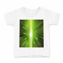 tシャツ キッズ 半袖 白地 デザイン 90 Tシャツ ティーシャツ T shirt 002238 蛍光 緑(4)