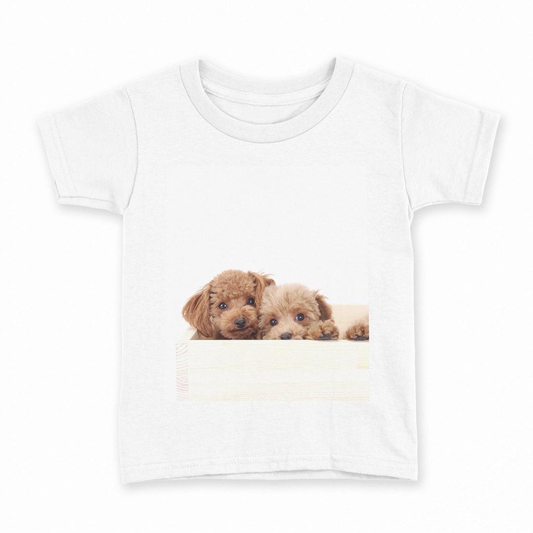 tシャツ キッズ 半袖 白地 デザイン 90 Tシャツ ティーシャツ T shirt 002770 犬　動物　写真