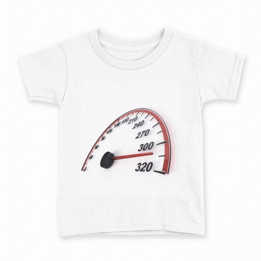 tシャツ キッズ 半袖 白地 デザイン 130 サイズ Tシャツ ティーシャツ T shirt 002776 車 メーター