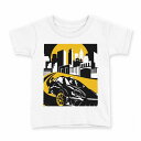 tシャツ キッズ 半袖 白地 デザイン 160 サイズ Tシャツ ティーシャツ T shirt 002803 車 イラスト