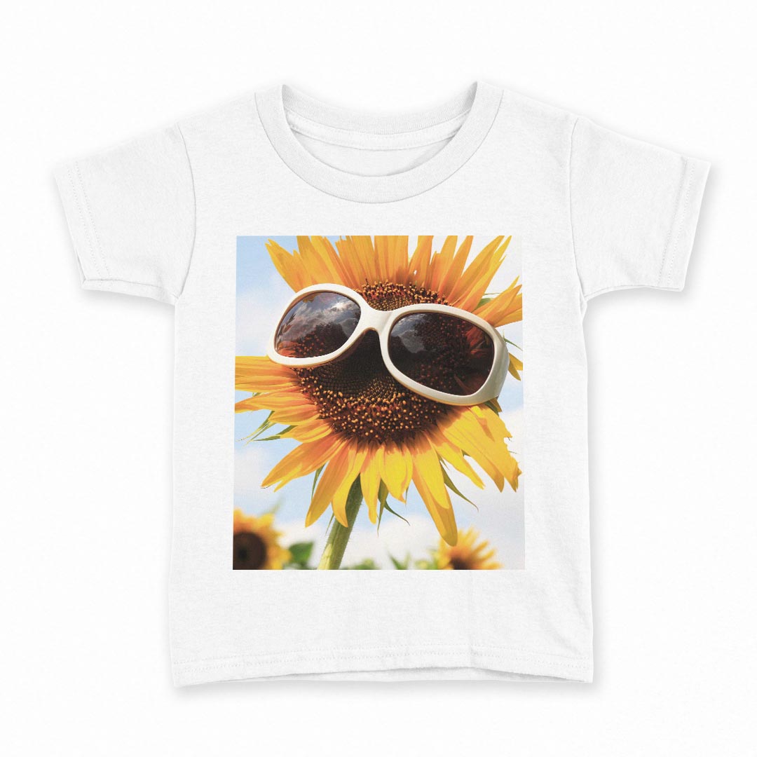 tシャツ キッズ 半袖 白地 デザイン 120 サイズ Tシャツ ティーシャツ T shirt 003152 ひまわり　空　..