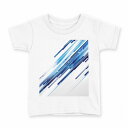 tシャツ キッズ 半袖 白地 デザイン 90 Tシャツ ティーシャツ T shirt 003326 シンプル 青 白(4)