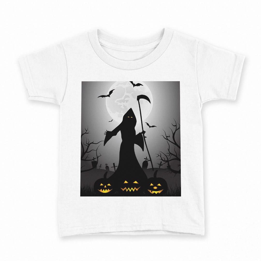 tシャツ キッズ 半袖 白地 デザイン 120 サイズ Tシャツ ティーシャツ T shirt 003376 ハロウィン　かぼちゃ