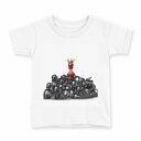 tシャツ キッズ 半袖 白地 デザイン 140 サイズ Tシャツ ティーシャツ T shirt 003468 立体 チェス 赤 黒(4)