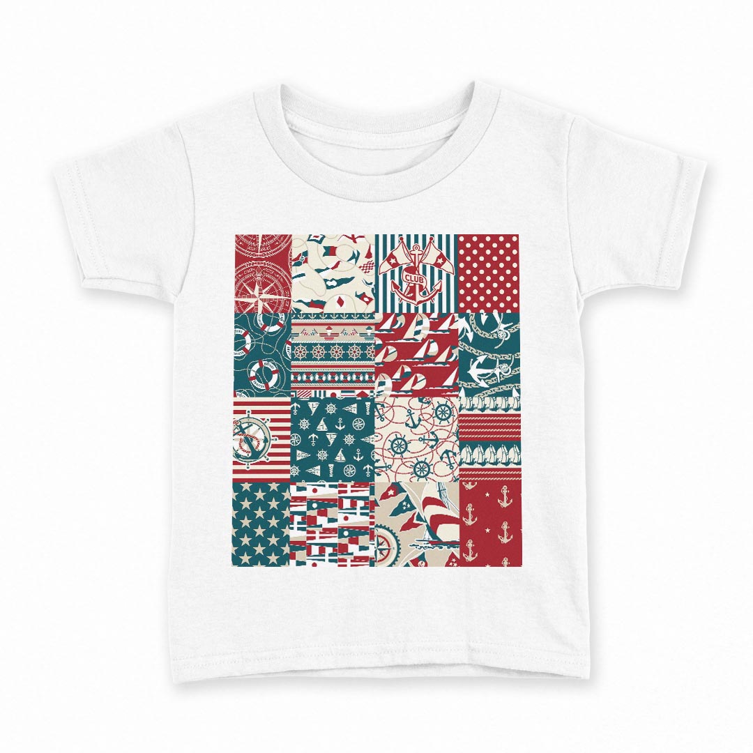 T-Shirts （Long-Sleeved） - tシャツ キッズ 半袖 白地 デザイン 110 サイズ Tシャツ ティーシャツ T shirt 003480 海　マリン　模様