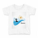 tシャツ キッズ 半袖 白地 デザイン 150 サイズ Tシャツ ティーシャツ T shirt 003619 サーフィン 海 イラスト(4)