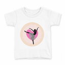 tシャツ キッズ 半袖 白地 デザイン 140 サイズ Tシャツ ティーシャツ T shirt 003640 人物 バレエ シンプル