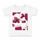tシャツ キッズ 半袖 白地 デザイン 140 サイズ Tシャツ ティーシャツ T shirt 003819 ぶどう イラスト 紫(4)