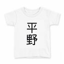 tシャツ キッズ 半袖 白地 デザイン 130 サイズ Tシャツ ティーシャツ T shirt 021087 苗字 名前 平野(4)