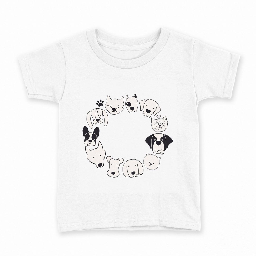 tシャツ キッズ 半袖 白地 デザイン 120 サイズ Tシャツ ティーシャツ T shirt 022534 犬 dog かわいい
