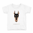 tシャツ キッズ 半袖 白地 デザイン 130 サイズ Tシャツ ティーシャツ T shirt 022594 犬 ドーベルマン(4)