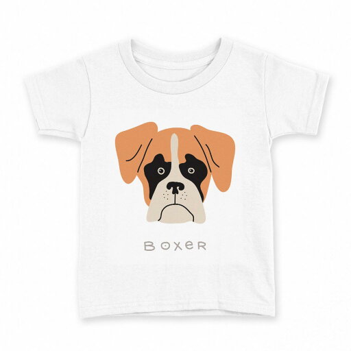 tシャツ キッズ 半袖 白地 デザイン 120 サイズ Tシャツ ティーシャツ T shirt 022595 犬 ボクサー tシャツ キッズ 半袖 白地 デザイン 120 サイズ Tシャツ ティーシャツ T shirt 022595 犬 ボクサー