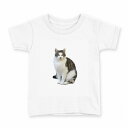 tシャツ キッズ 半袖 白地 デザイン 140 サイズ Tシャツ ティーシャツ T shirt 022701 猫 かわいい(4)