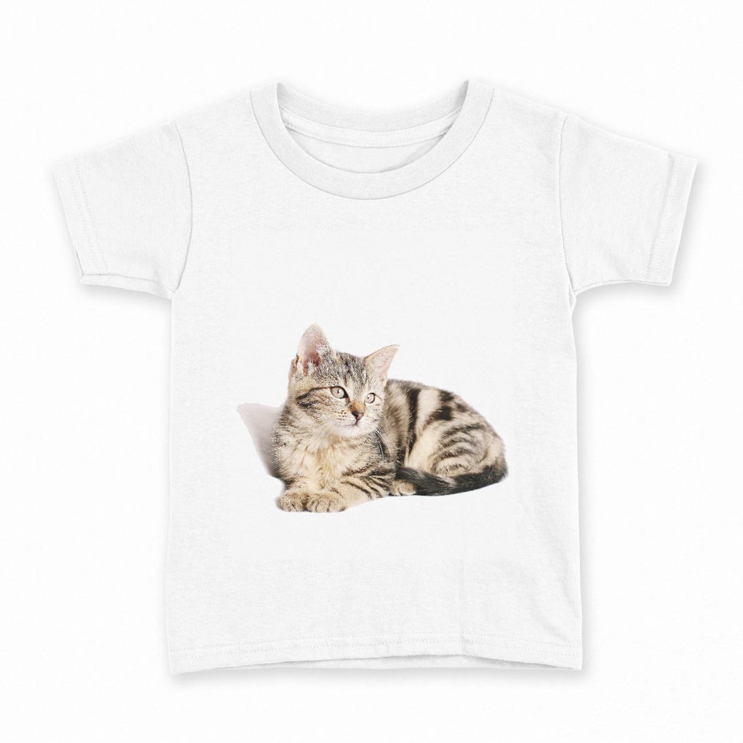 tシャツ キッズ 半袖 白地 デザイン 120 サイズ Tシャツ ティーシャツ T shirt 022729 猫 かわいい