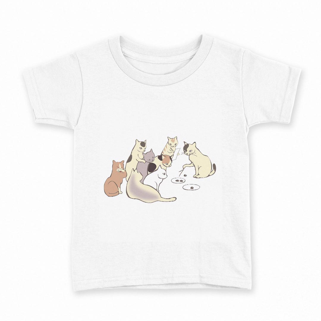 tシャツ キッズ 半袖 白地 デザイン 110 サイズ Tシャツ ティーシャツ T shirt 022744 猫 かわいい