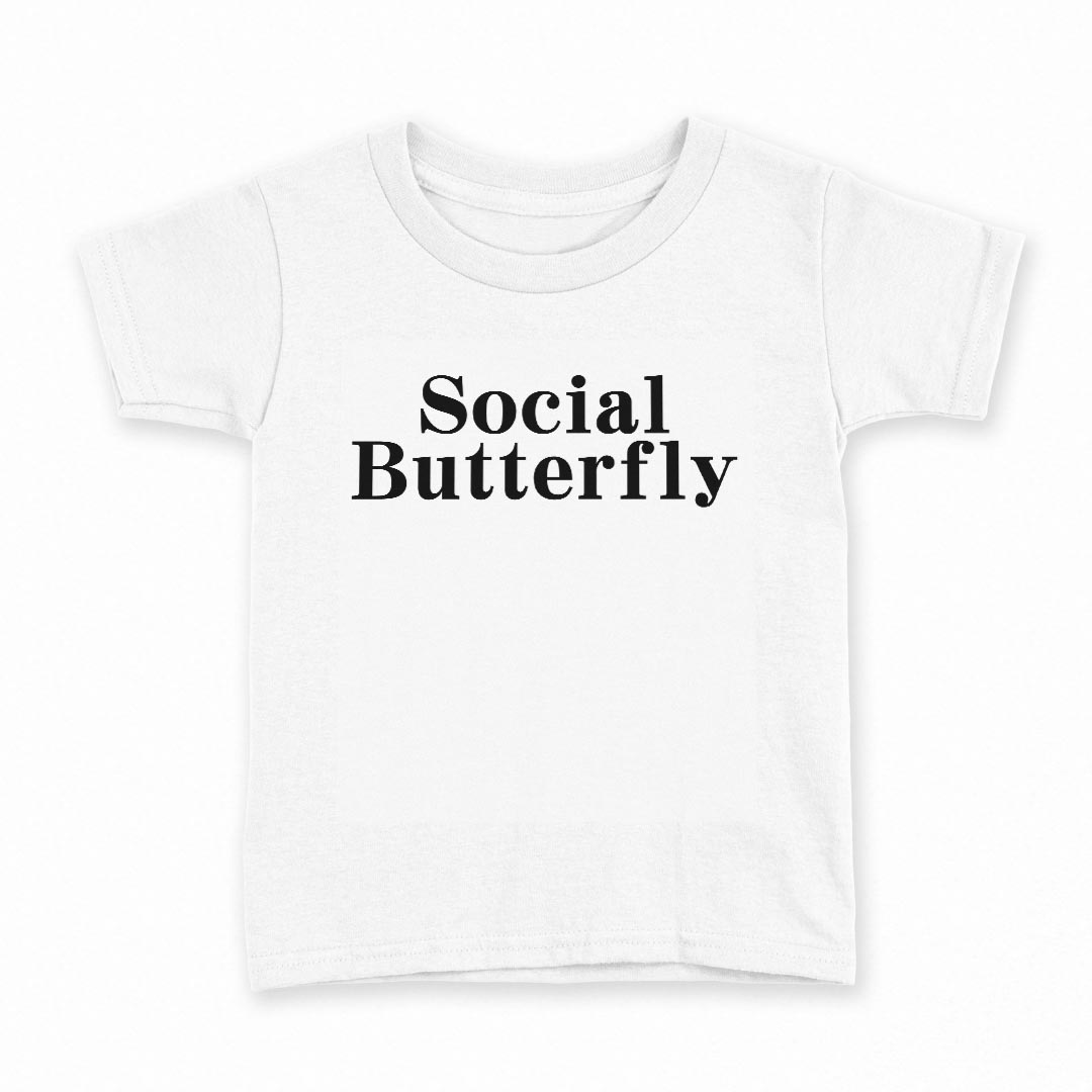 tシャツ キッズ 半袖 白地 デザイン 160 サイズ Tシャツ ティーシャツ T shirt 022779 ?social butterfly
