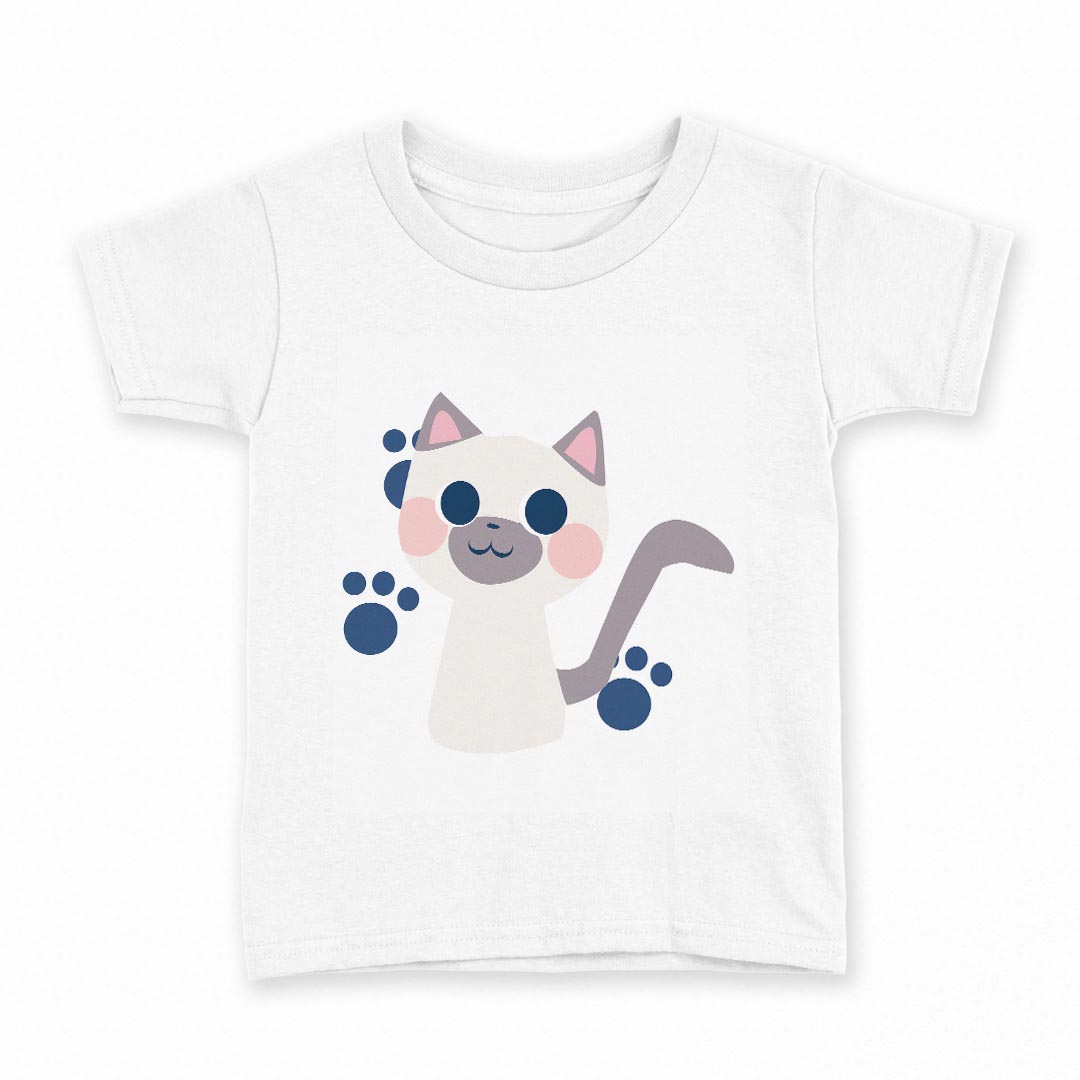 tシャツ キッズ 半袖 白地 デザイン 110 サイズ Tシャツ ティーシャツ T shirt 022811 猫 かわいい