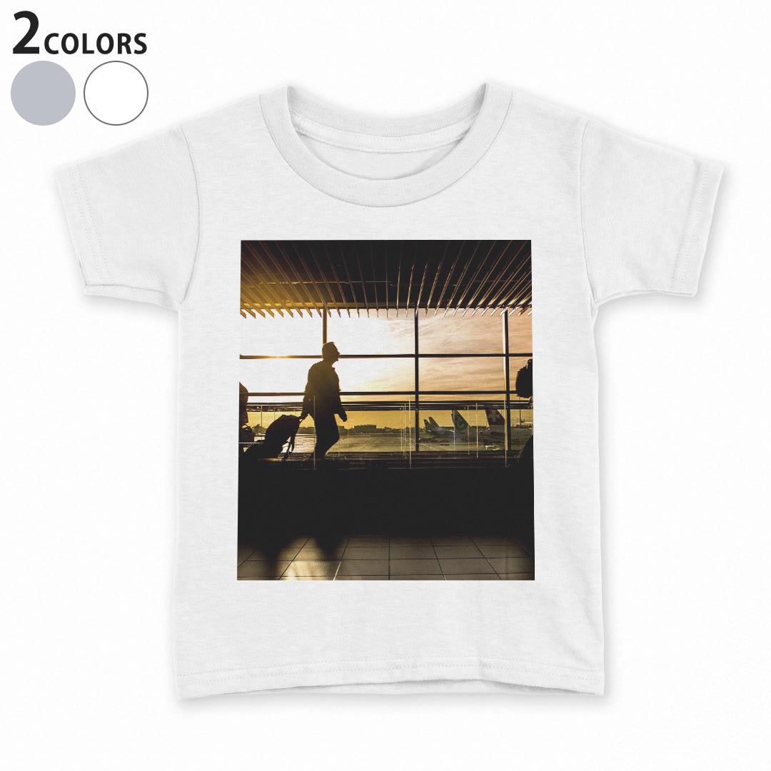tシャツ キッズ 半袖 白地 デザイン 150 サイズ Tシャツ ティーシャツ T shirt 022847 写真　空港