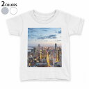 tシャツ キッズ 半袖 白地 デザイン 120 サイズ Tシャツ ティーシャツ T shirt 023107 風景 夜景 写真(4)