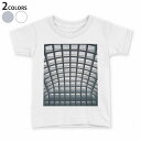 tシャツ キッズ 半袖 白地 デザイン 100 サイズ Tシャツ ティーシャツ T shirt 023229 建築物 モノクロ(4)
