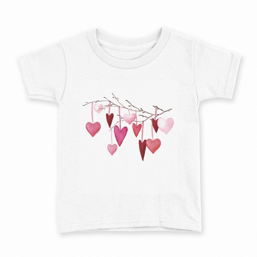 tシャツ キッズ 半袖 白地 デザイン 90 Tシャツ ティーシャツ T shirt 031704 ハート 飾り