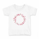 tシャツ キッズ 半袖 白地 デザイン 110 サイズ Tシャツ ティーシャツ T shirt 031705 花 ハート 円(4)