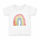 tシャツ キッズ 半袖 白地 デザイン 120 サイズ Tシャツ ティーシャツ T shirt 031716 虹 カラフル 絵具(4)