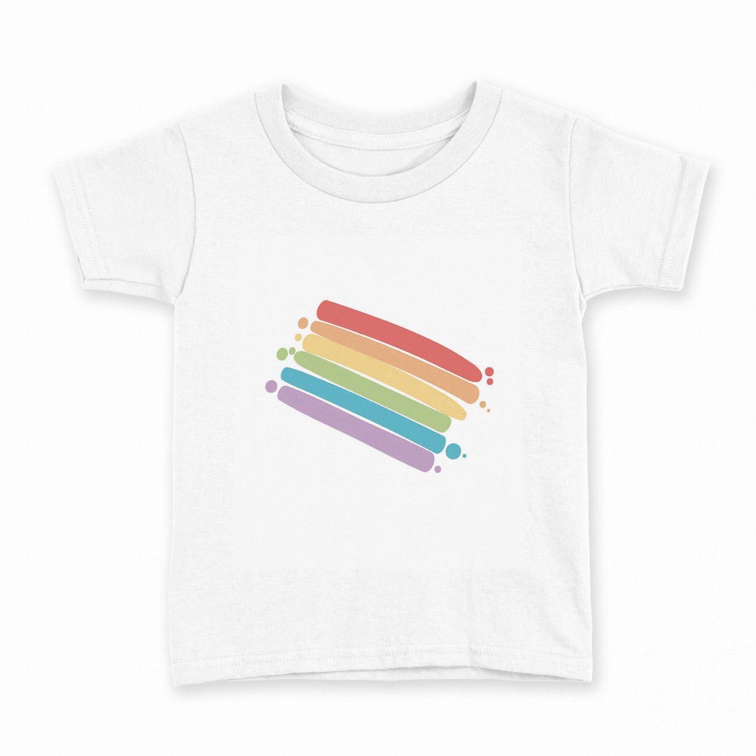Other - tシャツ キッズ 半袖 白地 デザイン 110 サイズ Tシャツ ティーシャツ T shirt 031852 虹 カラフル