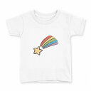 tシャツ キッズ 半袖 白地 デザイン 130 サイズ Tシャツ ティーシャツ T shirt 031864 流れ星 スター イラスト(4)