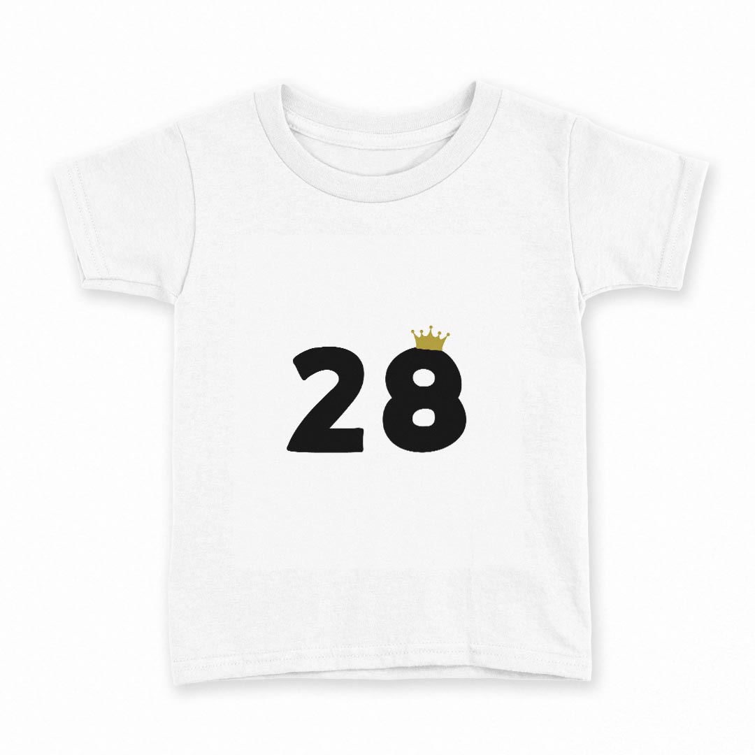tシャツ キッズ 半袖 白地 デザイン 140 サイズ Tシャツ ティーシャツ T shirt 031959 誕生日 記念日 28 歳