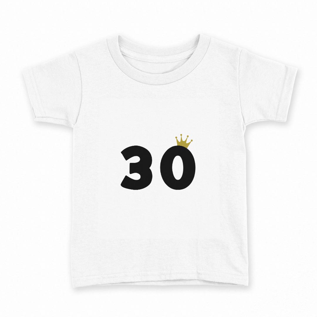 tシャツ キッズ 半袖 白地 デザイン 150 サイズ Tシャツ ティーシャツ T shirt 031961 誕生日 記念日 30 歳
