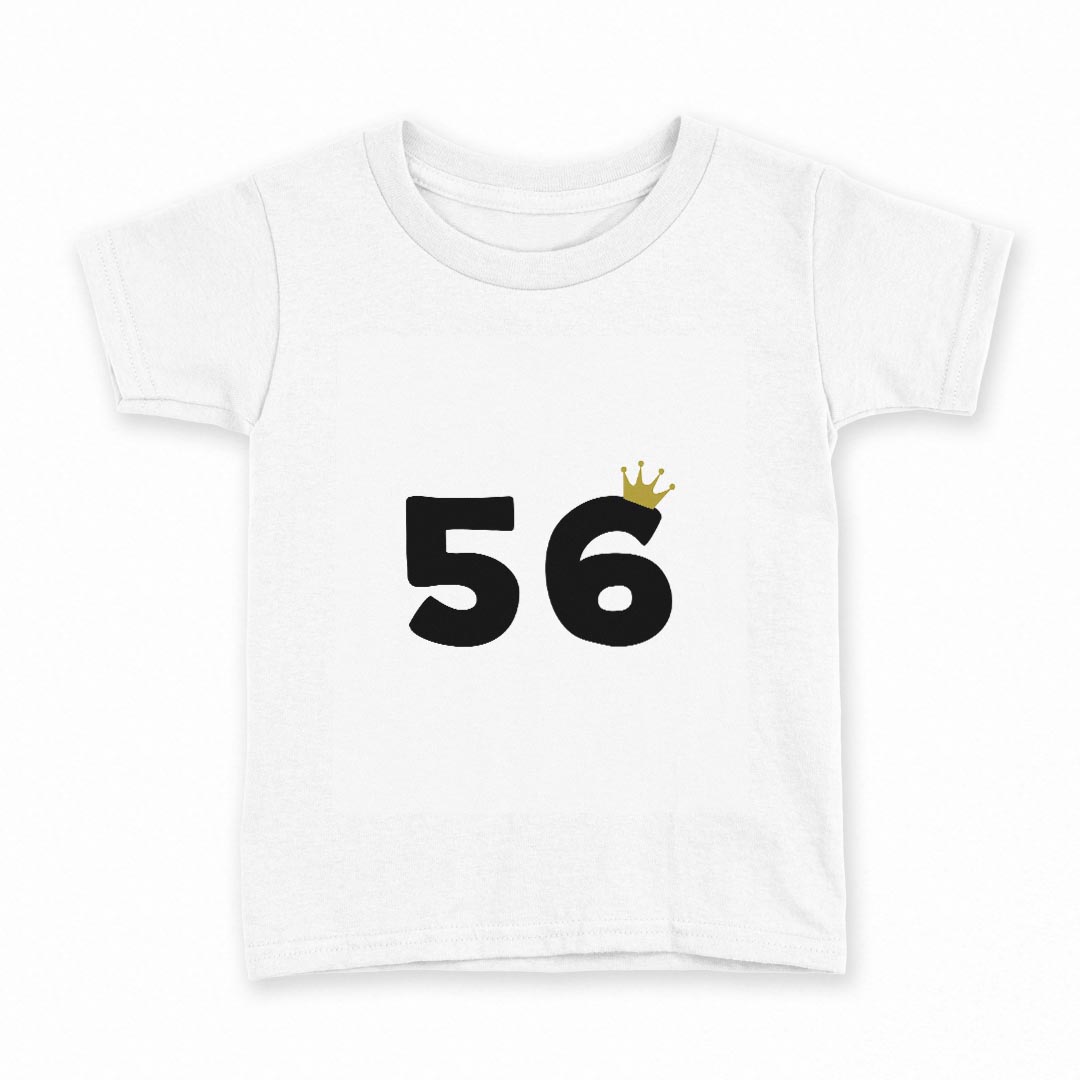 tシャツ キッズ 半袖 白地 デザイン 110 サイズ Tシャツ ティーシャツ T shirt 031987 誕生日 記念日 56 歳