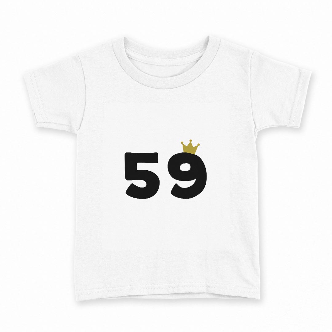 tシャツ キッズ 半袖 白地 デザイン 110 サイズ Tシャツ ティーシャツ T shirt 031990 誕生日 記念日 59 歳
