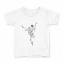 tシャツ キッズ 半袖 白地 デザイン 90 Tシャツ ティーシャツ T shirt 032113 バレエ イラスト シンプル(4)