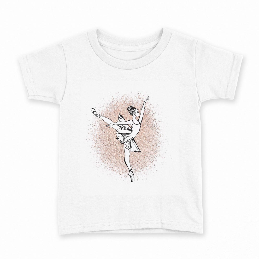 tシャツ キッズ 半袖 白地 デザイン 160 サイズ Tシャツ ティーシャツ T shirt 032120 バレエ ポーズ イラスト