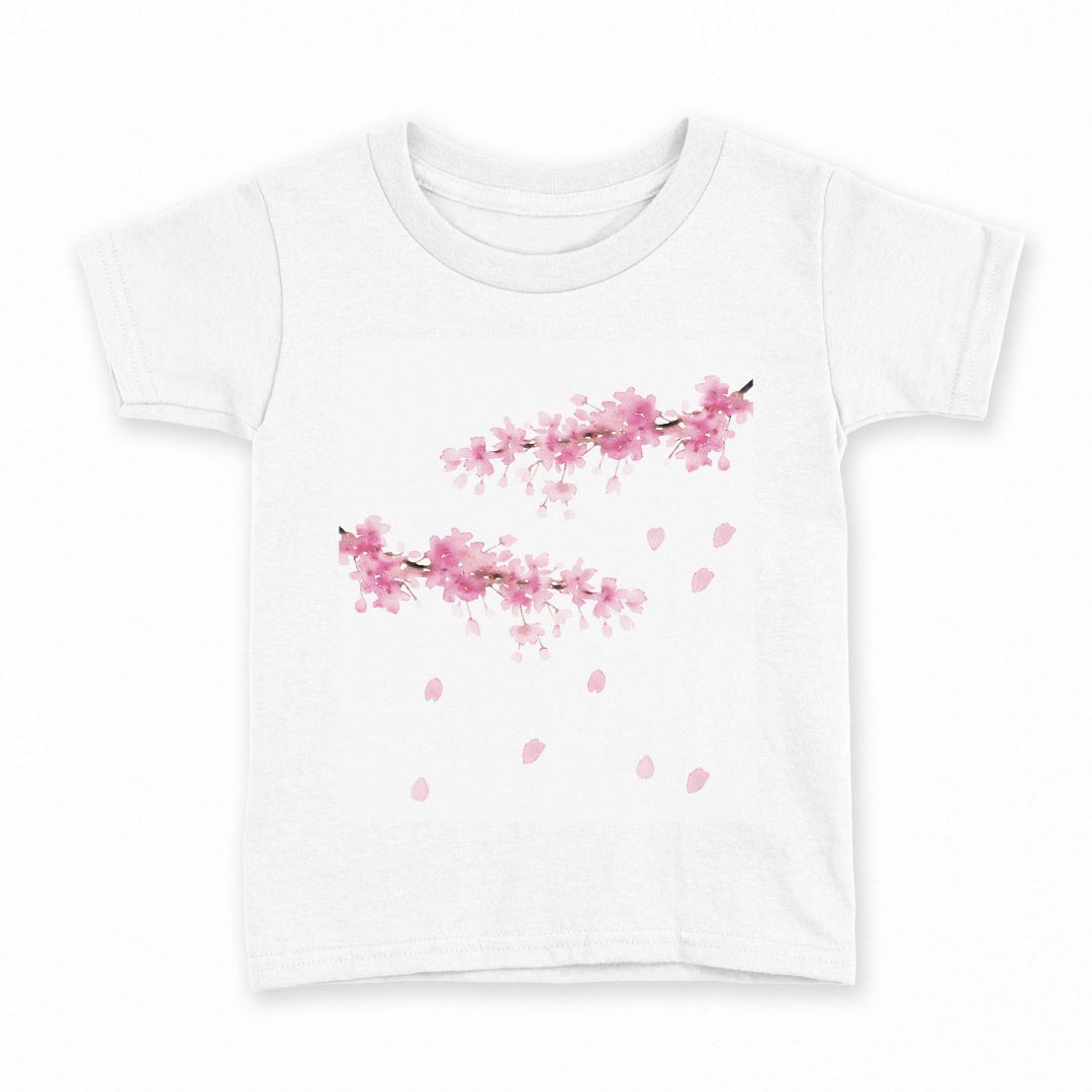 tシャツ キッズ 半袖 白地 デザイン 160 サイズ Tシャツ ティーシャツ T shirt 032123 花 桜 フラワー