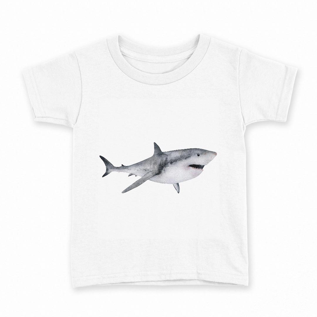 tシャツ キッズ 半袖 白地 デザイン 130 サイズ Tシャツ ティーシャツ T shirt 032191 鮫 シャーク