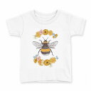 tシャツ キッズ 半袖 白地 デザイン 140 サイズ Tシャツ ティーシャツ T shirt 032206 蜂 花(4)