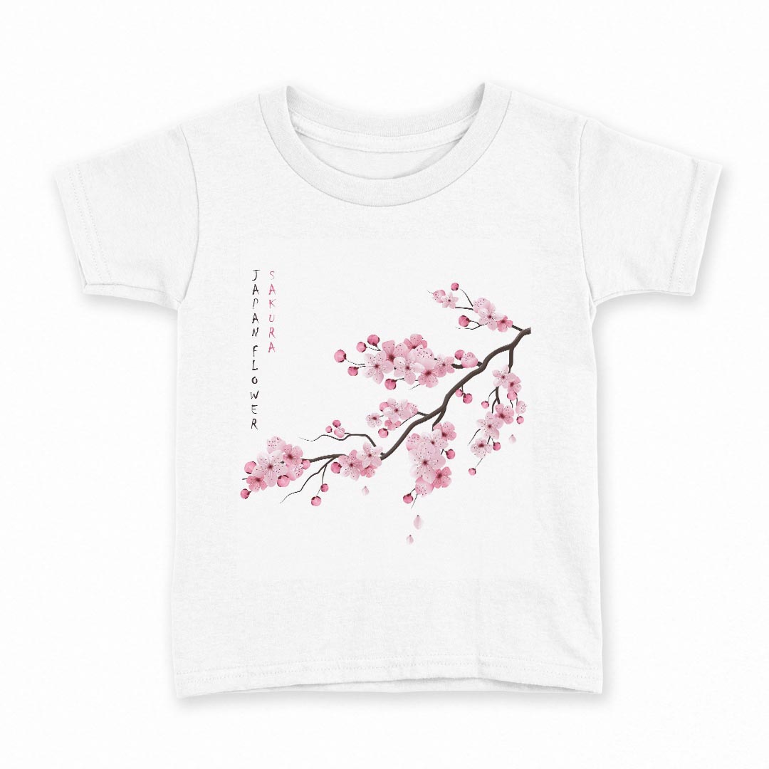 tシャツ キッズ 半袖 白地 デザイン 120 サイズ Tシャツ ティーシャツ T shirt 032223 桜 sakura