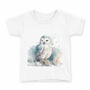 tシャツ キッズ 半袖 白地 デザイン 100 サイズ Tシャツ ティーシャツ T shirt 032355 フクロウ 梟(4)