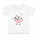 tシャツ キッズ 半袖 白地 デザイン 150 サイズ Tシャツ ティーシャツ T shirt 032372 panda(4)