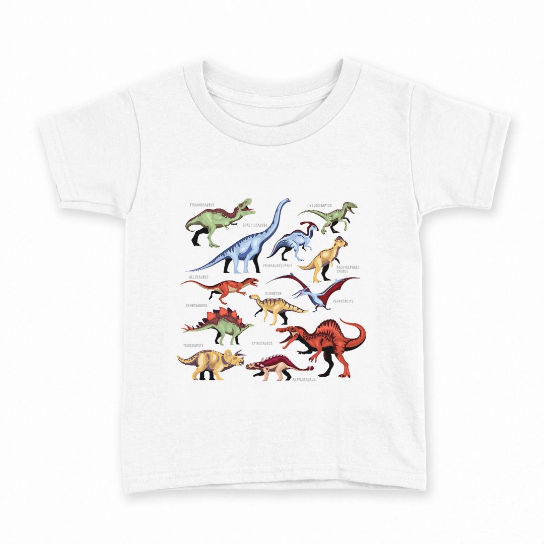 tシャツ キッズ 半袖 白地 デザイン 140 サイズ Tシャツ ティーシャツ T shirt 032384 dinosaurs