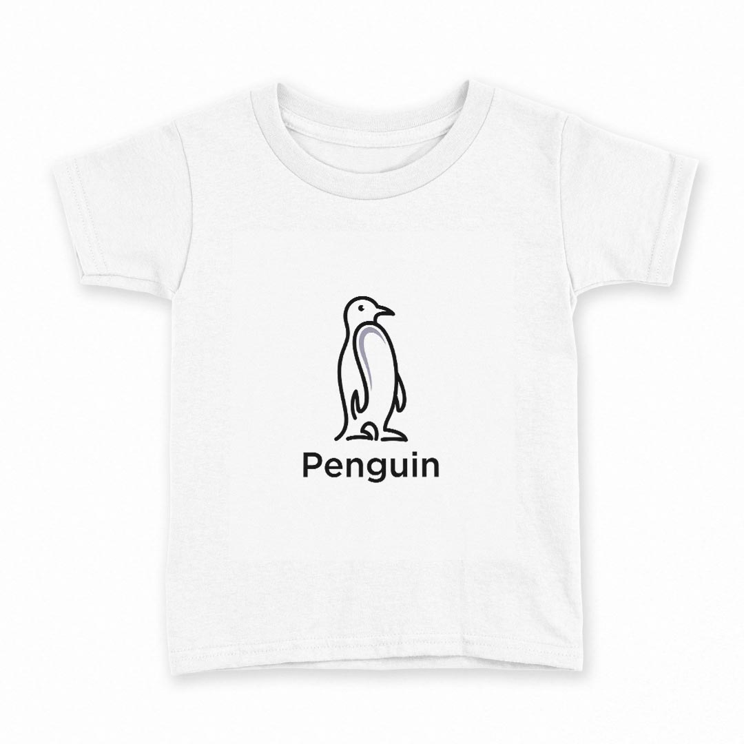 tシャツ キッズ 半袖 白地 デザイン 110 サイズ Tシャツ ティーシャツ T shirt 032386 penguin