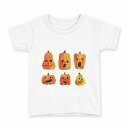 tシャツ キッズ 半袖 白地 デザイン 140 サイズ Tシャツ ティーシャツ T shirt 032634 パンプキン ジャック・オー・ランタン
