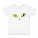 tシャツ キッズ 半袖 白地 デザイン 100 サイズ Tシャツ ティーシャツ T shirt 032637 猫の目(4)