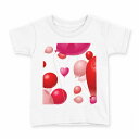 tシャツ キッズ 半袖 白地 デザイン 110 サイズ Tシャツ ティーシャツ T shirt 004047 風船 ハート ピンク(4)