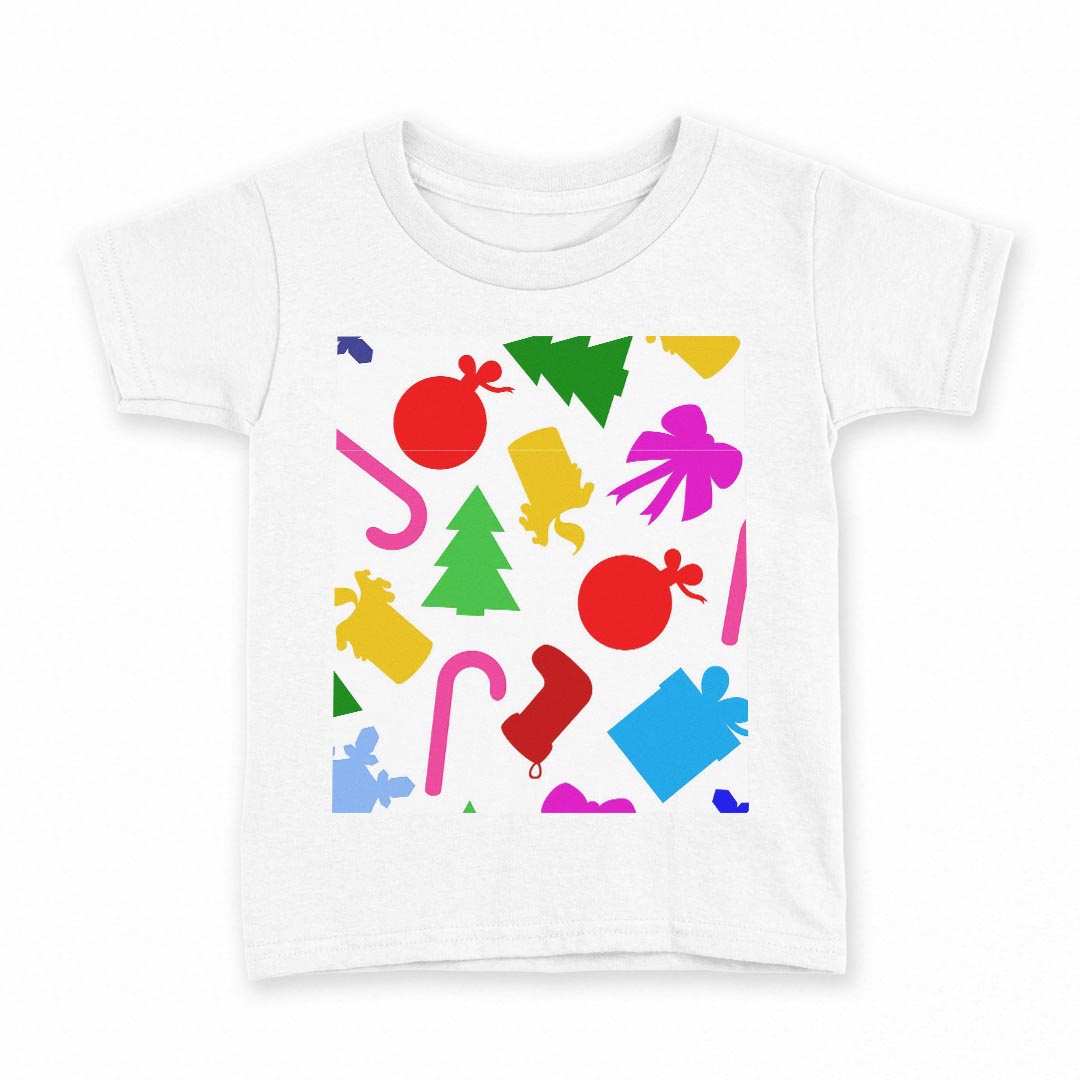 tシャツ キッズ 半袖 白地 デザイン 160 サイズ Tシャツ ティーシャツ T shirt 004354 クリスマス　カ..