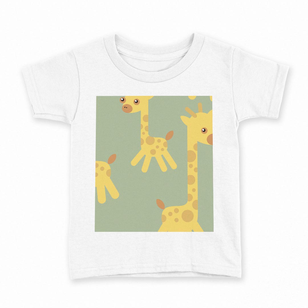 tシャツ キッズ 半袖 白地 デザイン 100 サイズ Tシャツ ティーシャツ T shirt 004422 きりん 動物 キャラクター