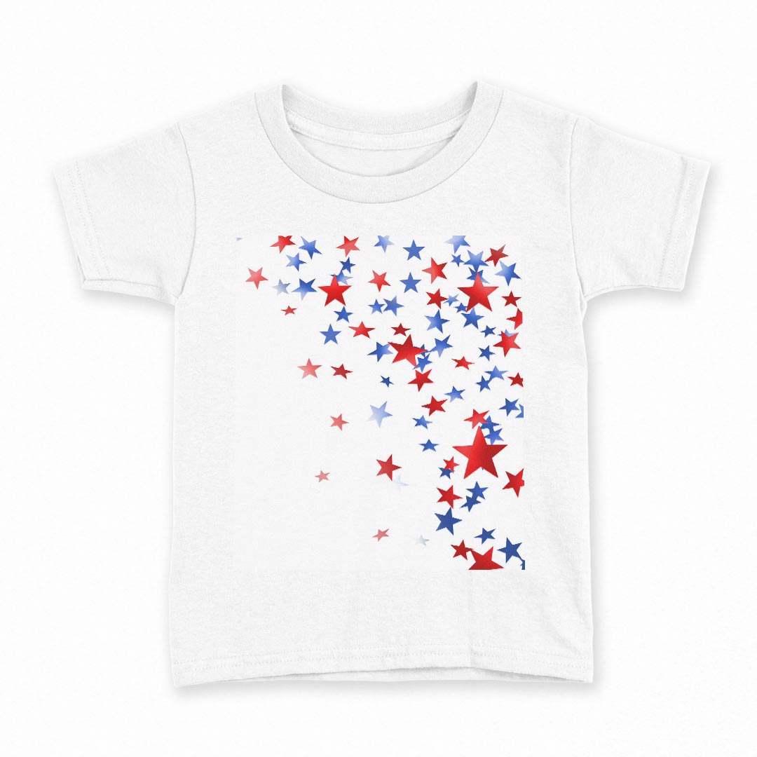 tシャツ キッズ 半袖 白地 デザイン 140 サイズ Tシャツ ティーシャツ T shirt 004472 星 赤 青