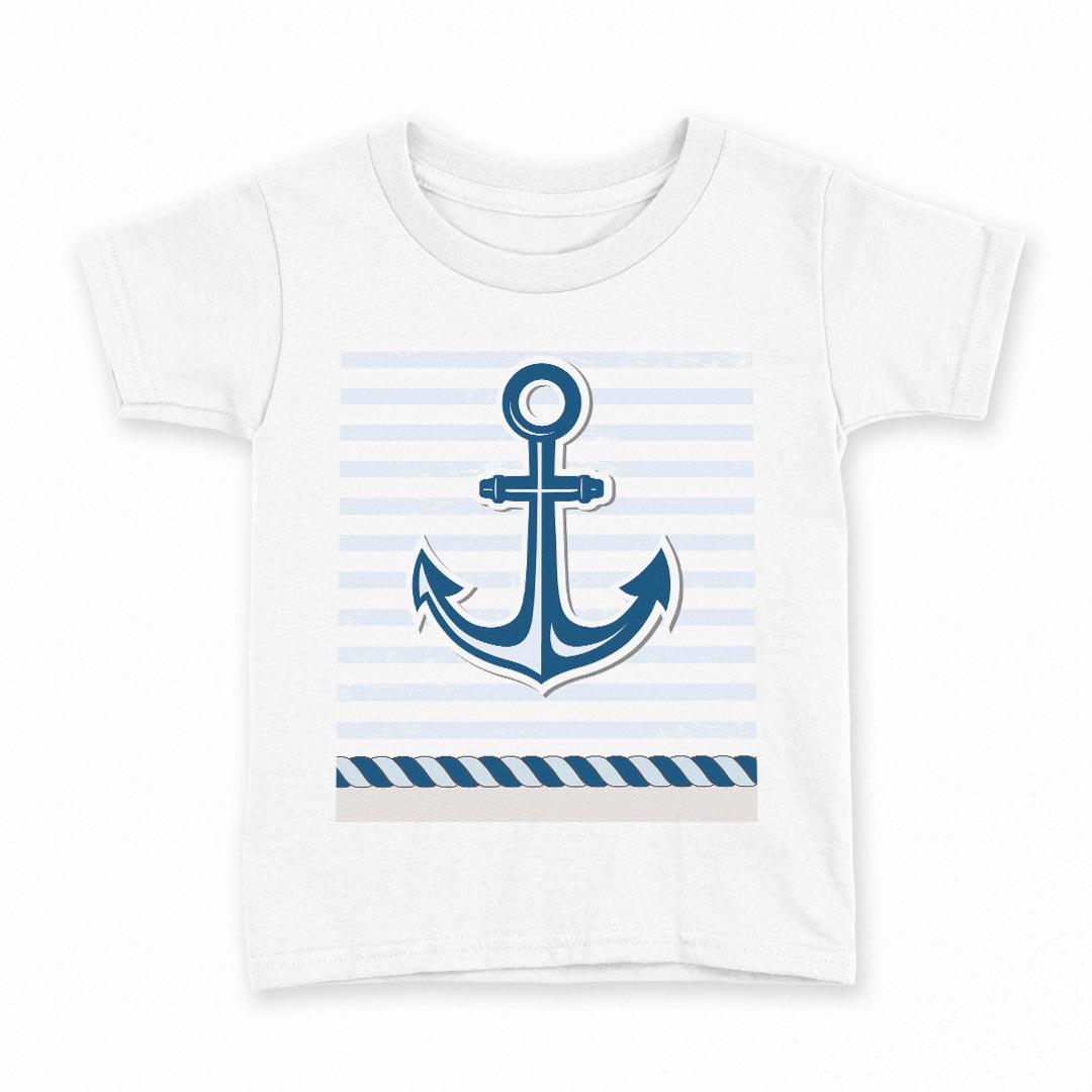 PORTER - tシャツ キッズ 半袖 白地 デザイン 160 サイズ Tシャツ ティーシャツ T shirt 004527 マリン　ボーダー　青